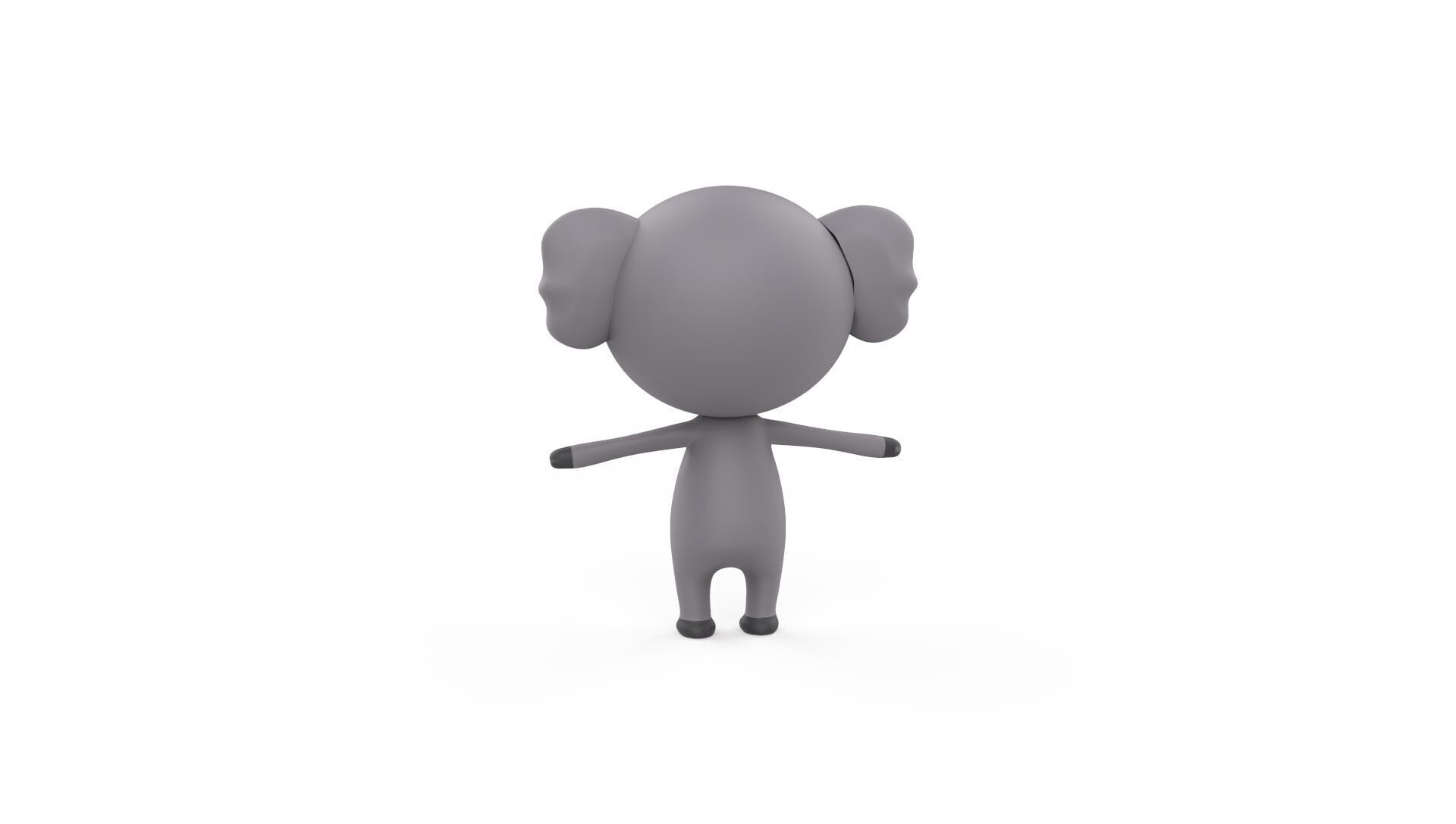 Stylized Character 001 Koala Low-poly 3D model_7