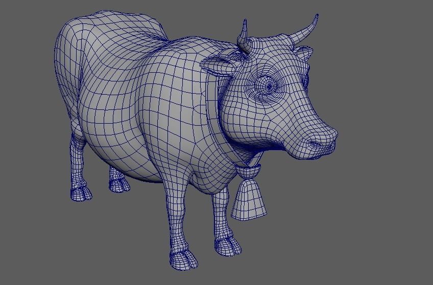 Cartoon Cow Character 3D Model Low-poly 3D model_6