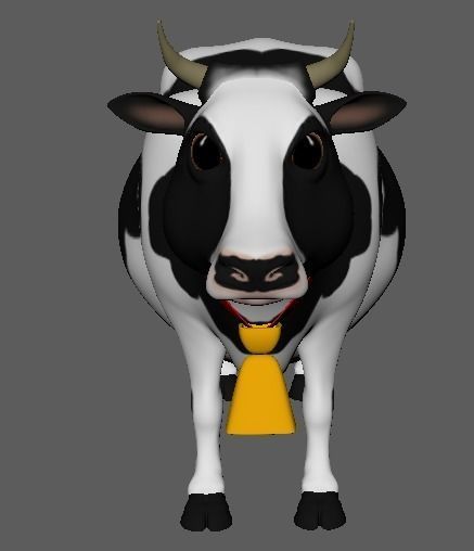 Cartoon Cow Character 3D Model Low-poly 3D model_9