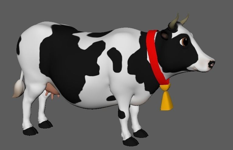 Cartoon Cow Character 3D Model Low-poly 3D model_10