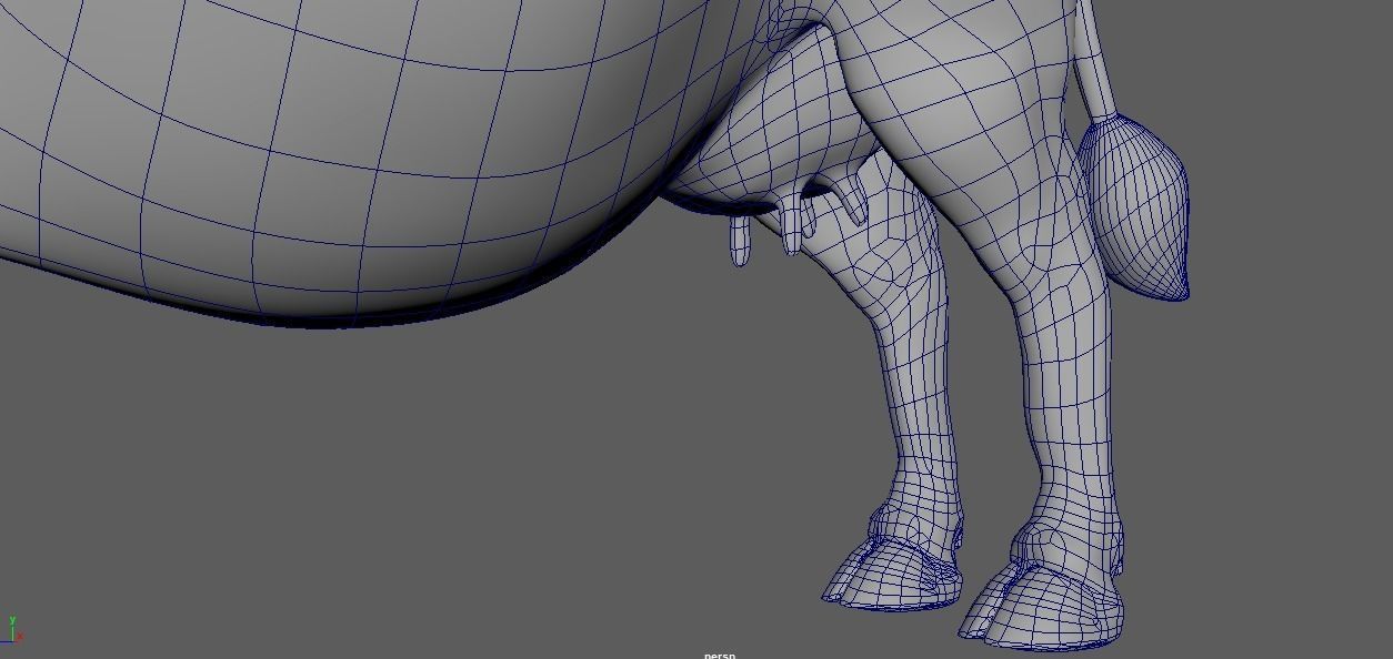 Cartoon Cow Character 3D Model Low-poly 3D model_2