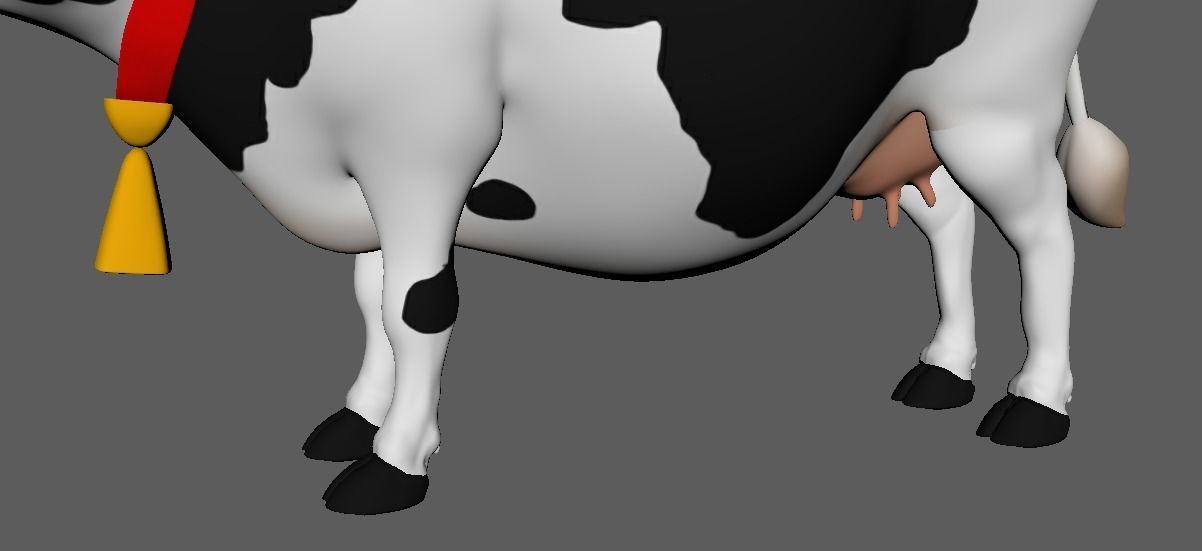 Cartoon Cow Character 3D Model Low-poly 3D model_14