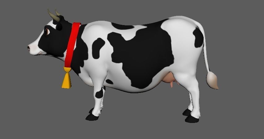 Cartoon Cow Character 3D Model Low-poly 3D model_1