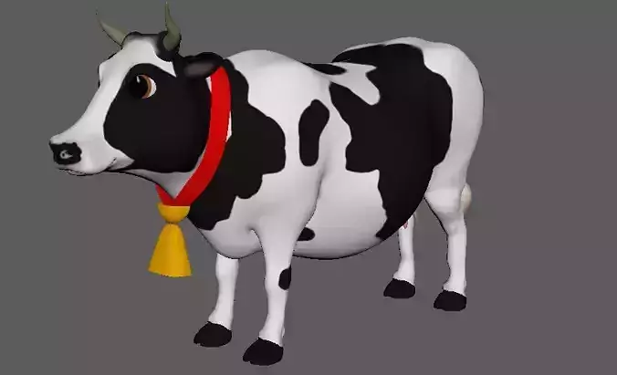 Cartoon Cow Character 3D Model