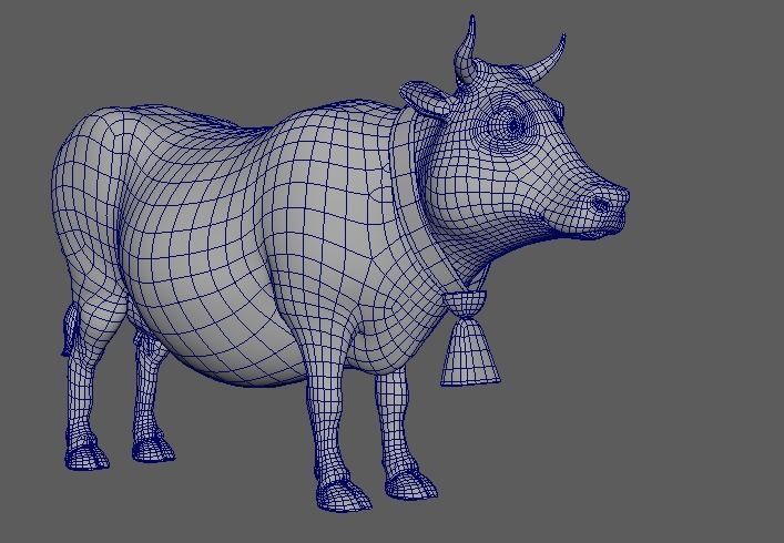 Cartoon Cow Character 3D Model Low-poly 3D model_4