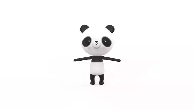 Stylized Character 001 Panda Low-poly 3D model
