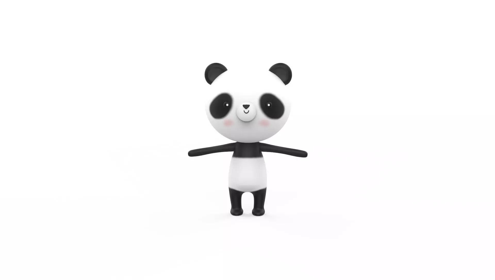 Stylized Character 001 Panda Low-poly 3D model_0