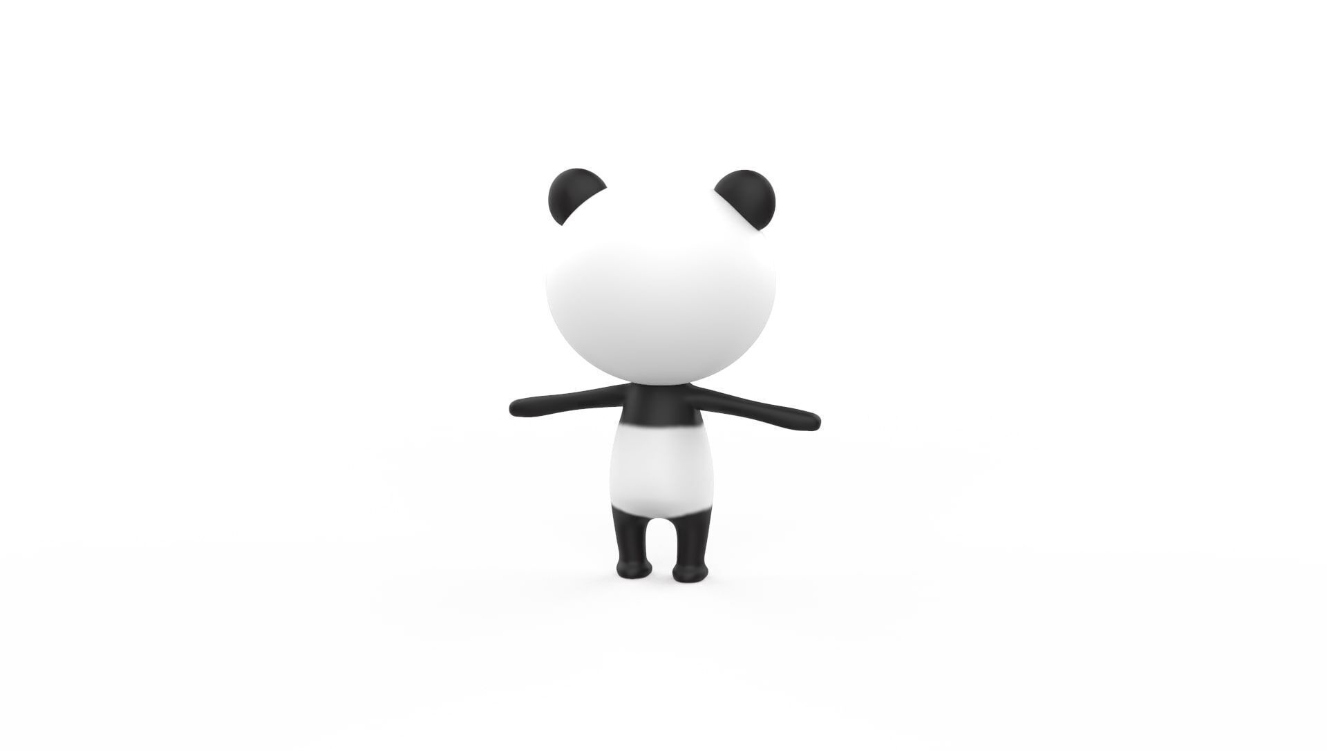 Stylized Character 001 Panda Low-poly 3D model_8
