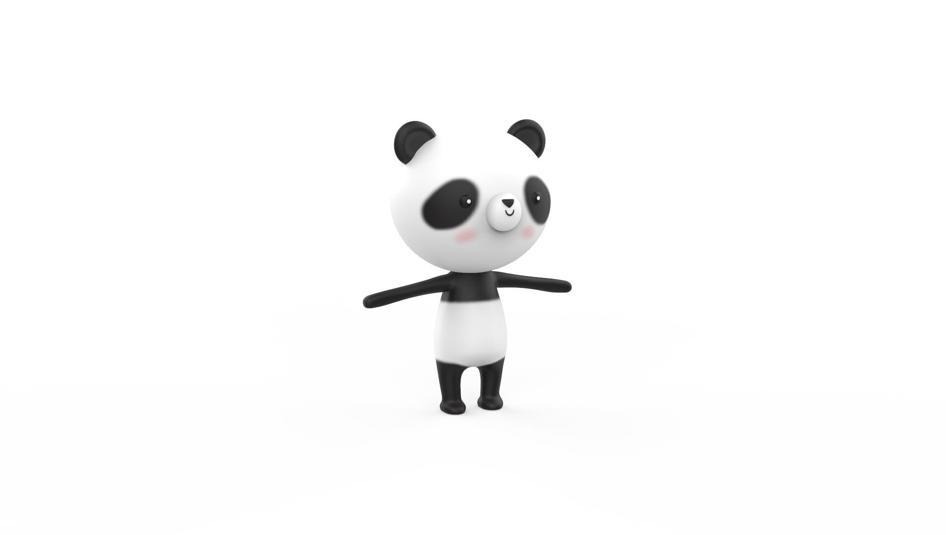 Stylized Character 001 Panda Low-poly 3D model_14