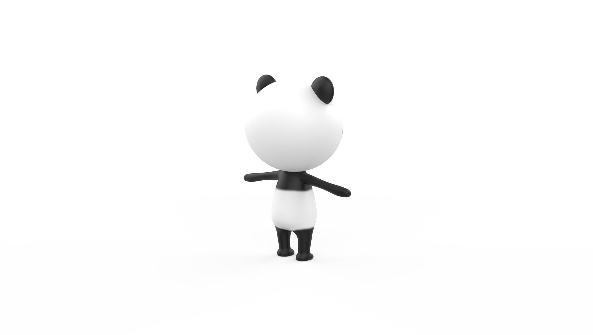 Stylized Character 001 Panda Low-poly 3D model_10