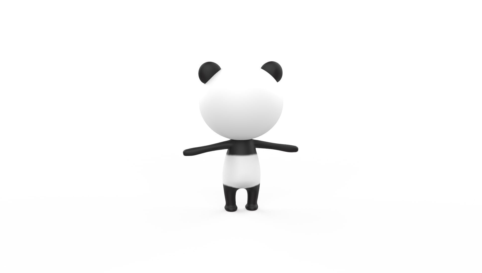 Stylized Character 001 Panda Low-poly 3D model_7
