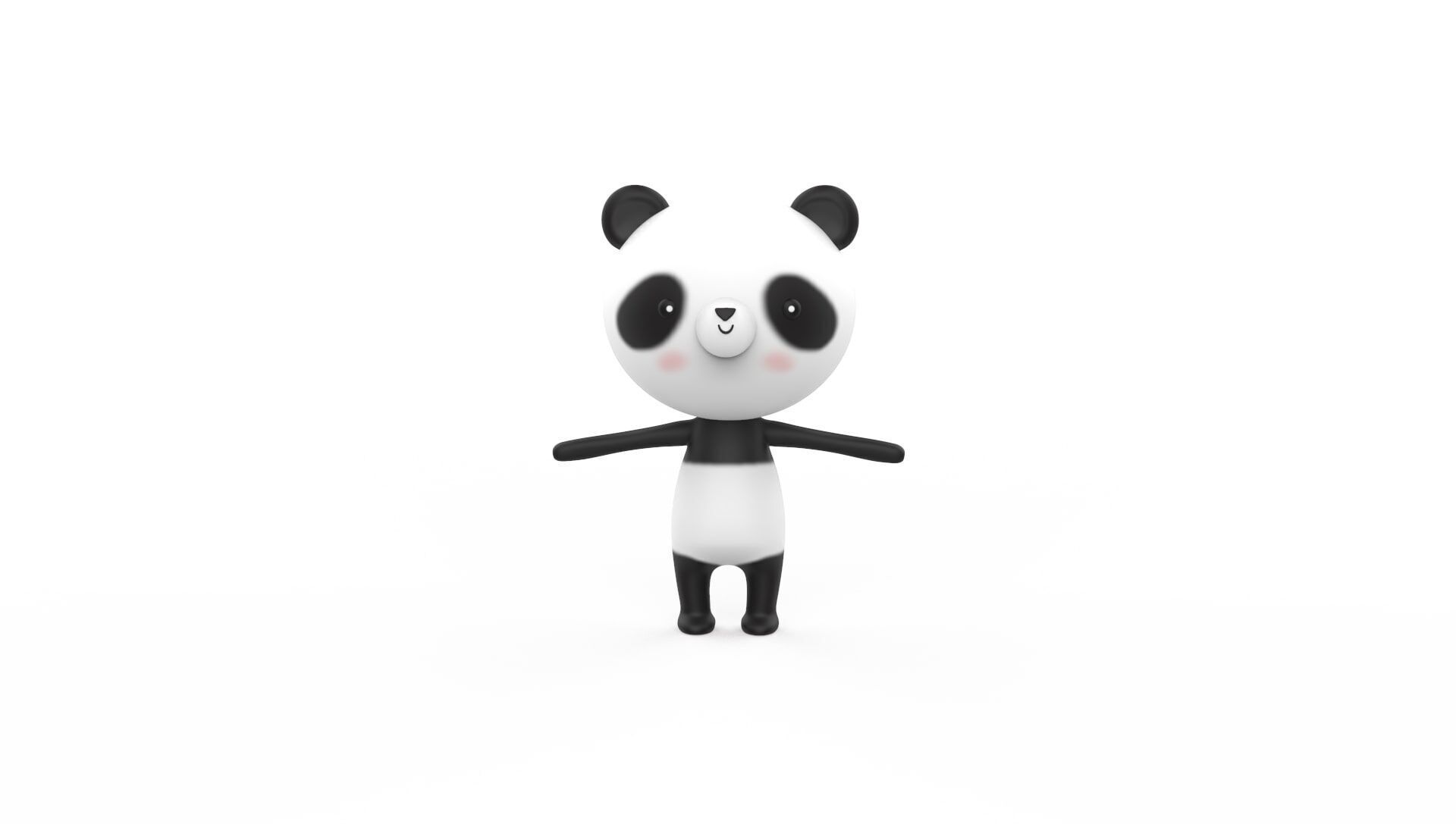 Stylized Character 001 Panda Low-poly 3D model_15