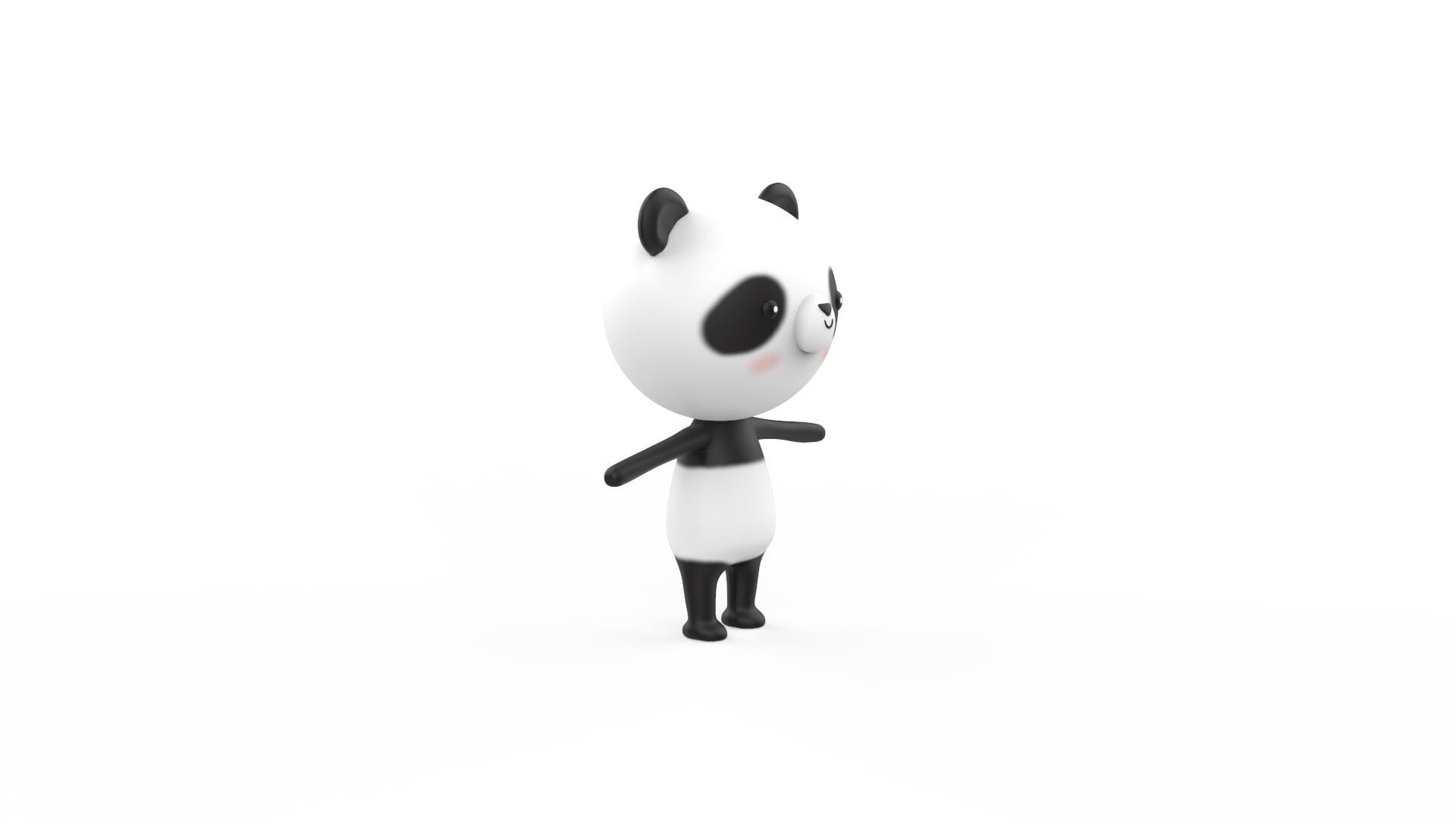 Stylized Character 001 Panda Low-poly 3D model_13