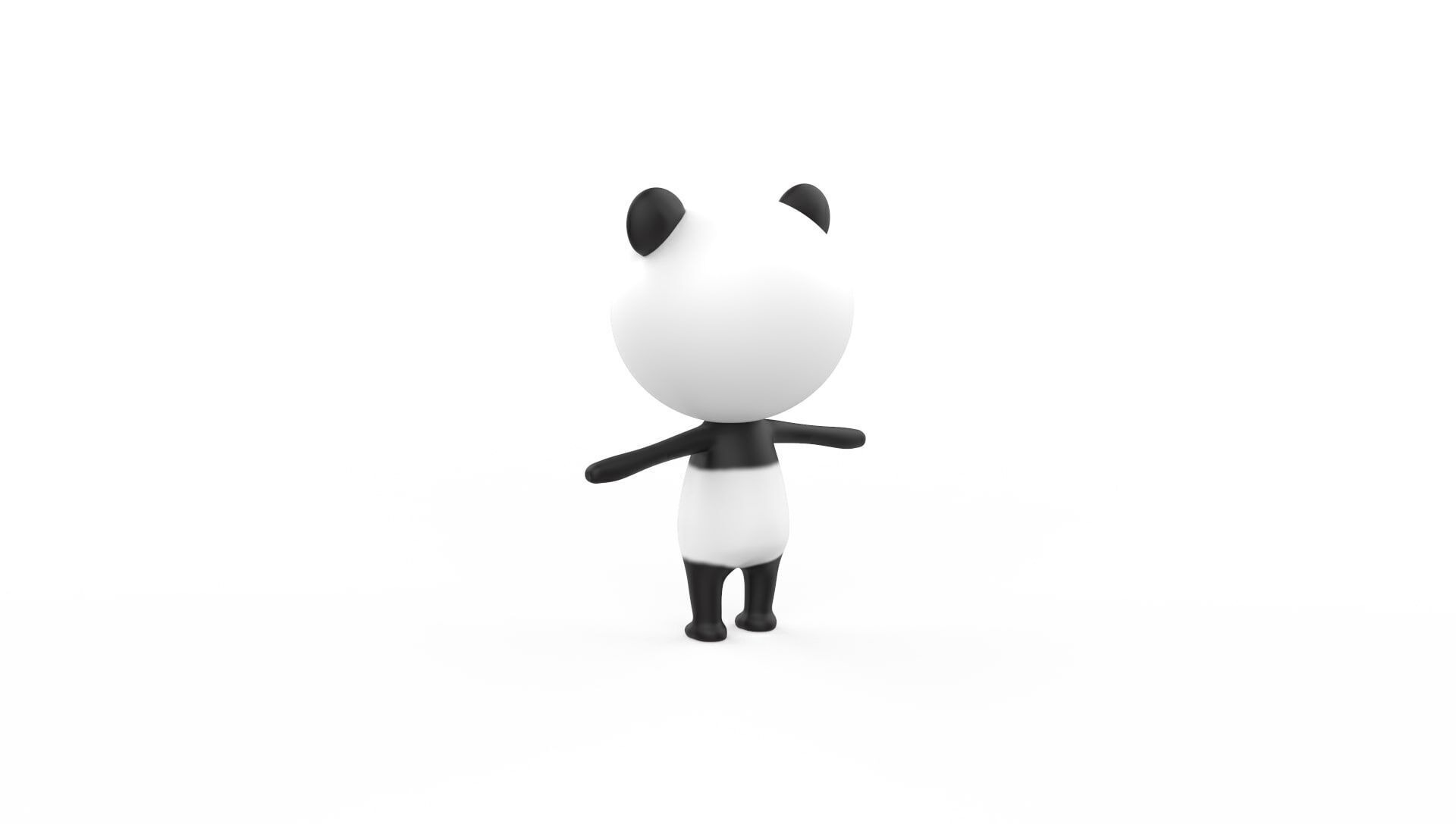 Stylized Character 001 Panda Low-poly 3D model_6