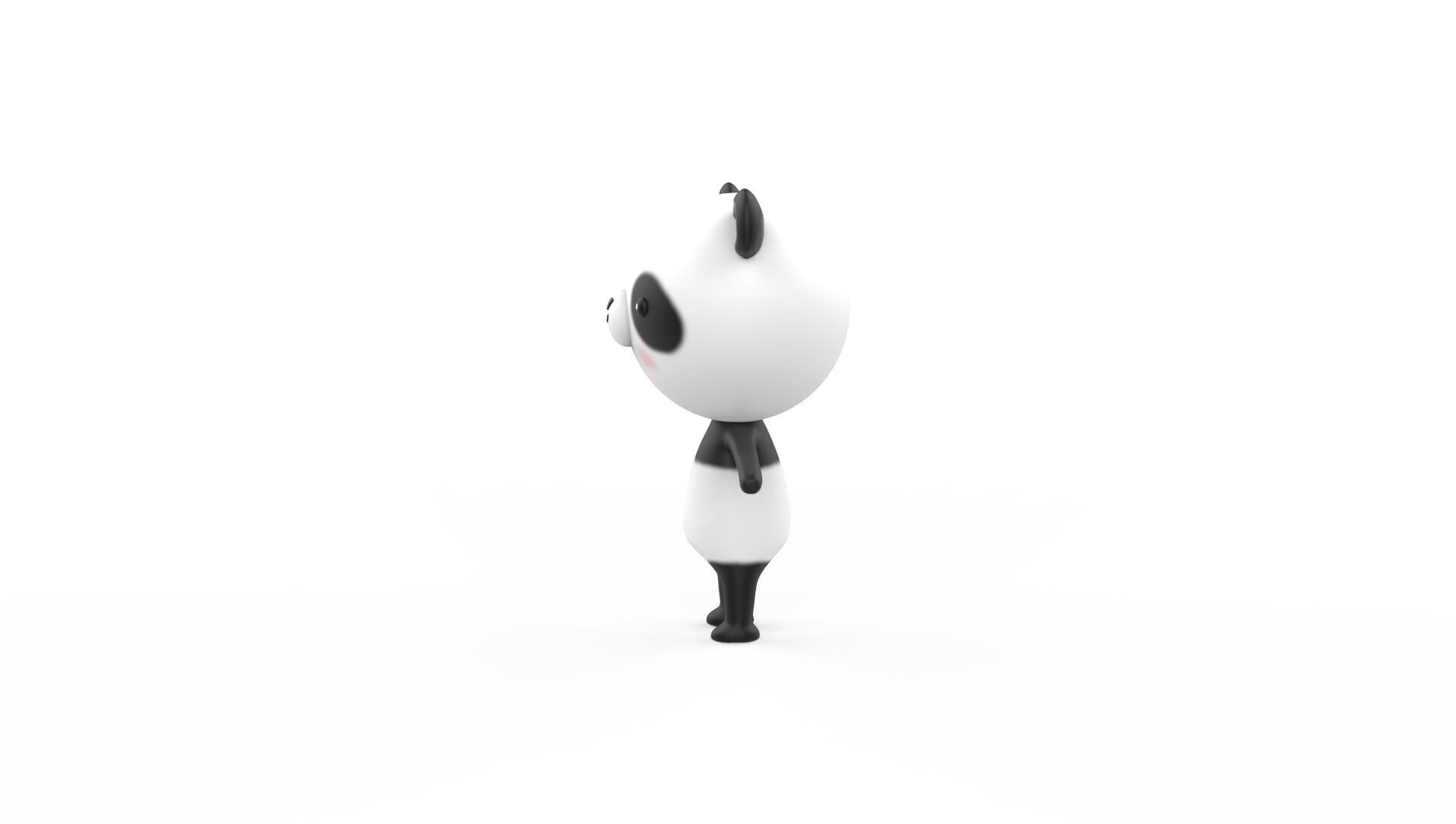 Stylized Character 001 Panda Low-poly 3D model_4