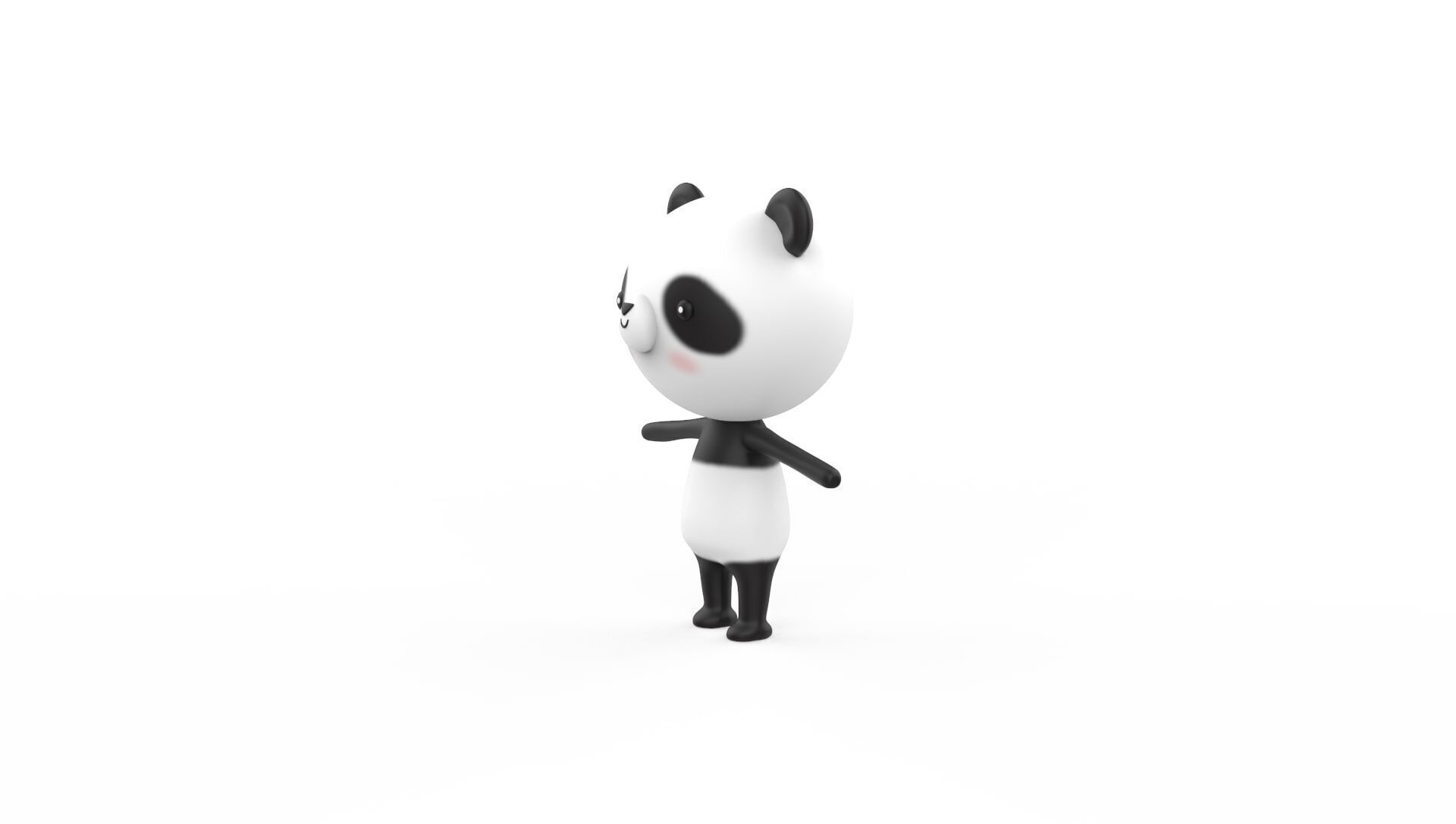 Stylized Character 001 Panda Low-poly 3D model_3