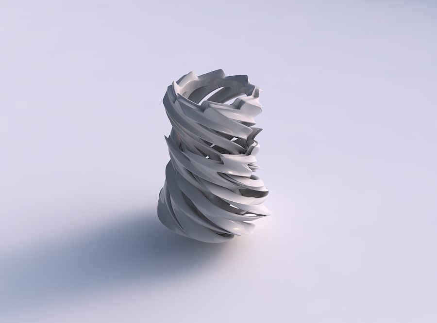 Vase alien flared with smooth cuts and protrude spikes very t... 3D print model_0