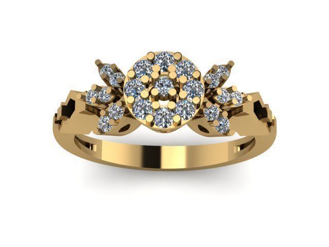 wedding ring for daimonds 3D print model_6