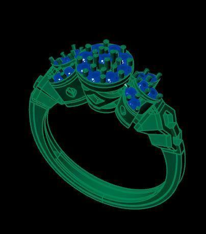 wedding ring for daimonds 3D print model_8