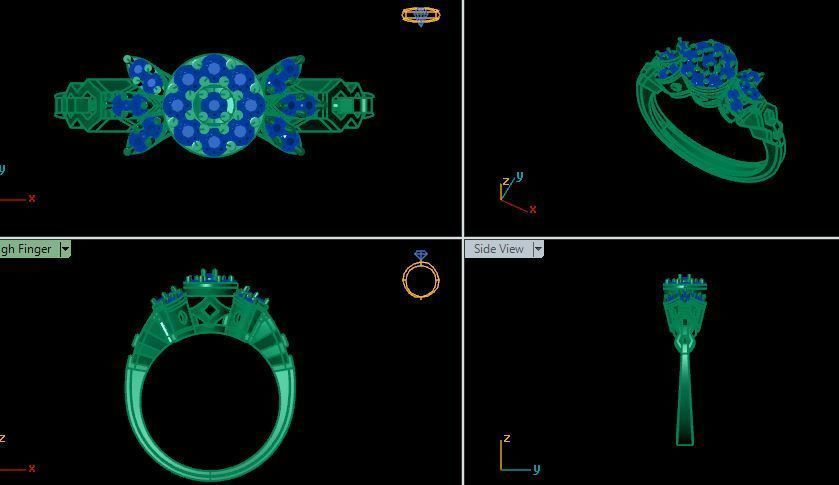wedding ring for daimonds 3D print model_12
