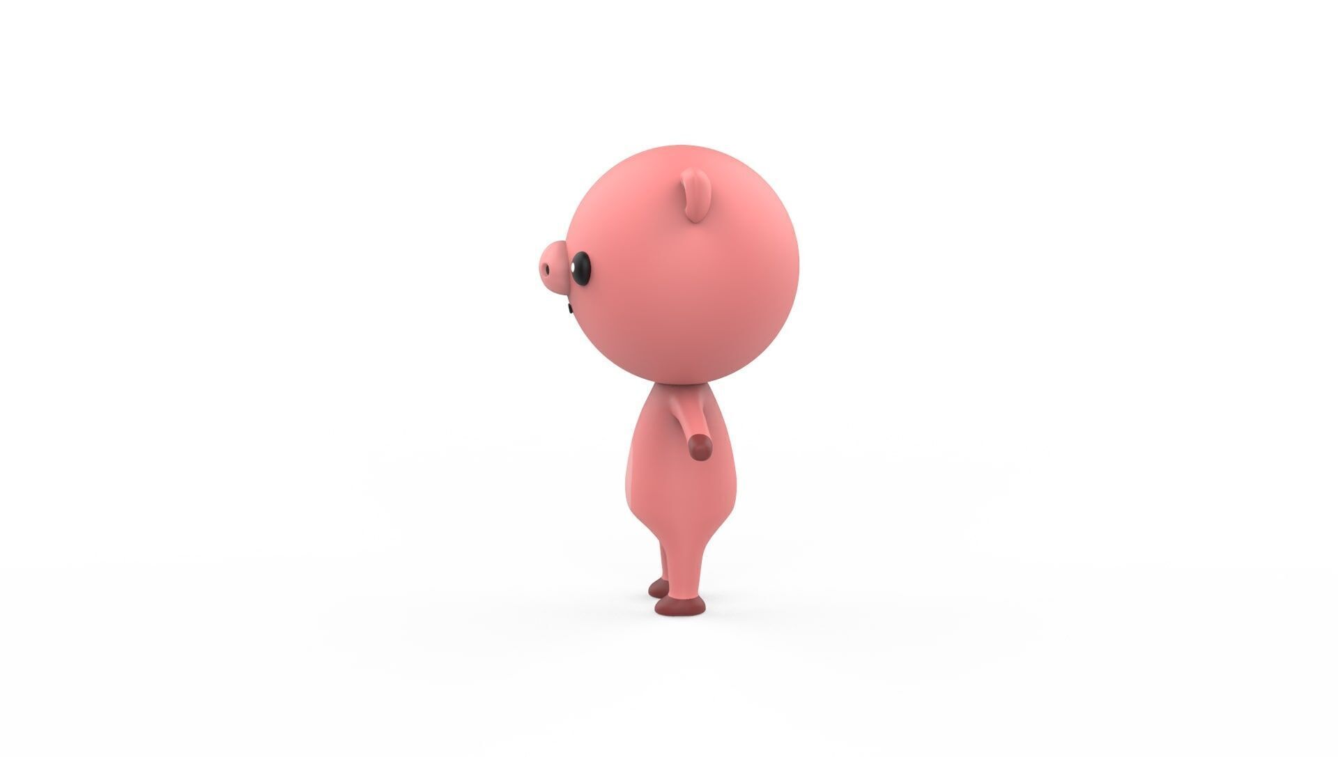 Stylized Character 001 Pig  Low-poly 3D model_4