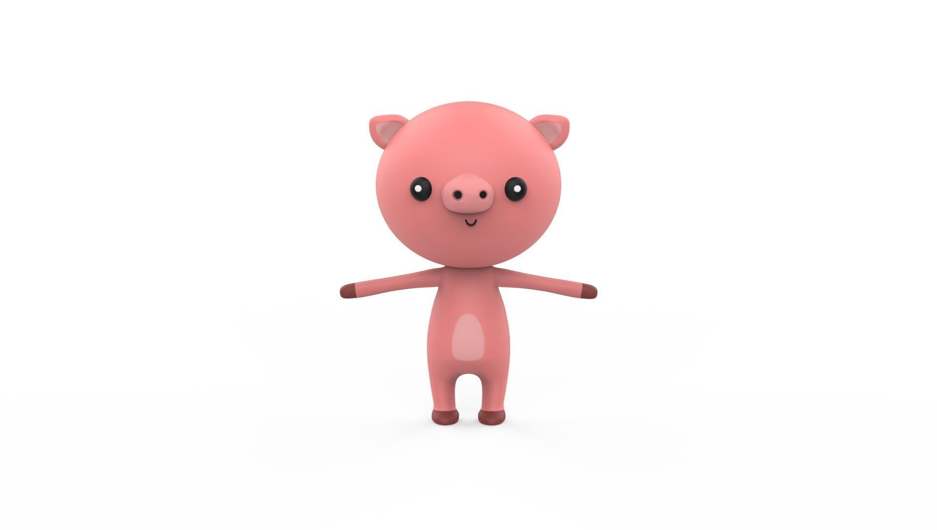 Stylized Character 001 Pig  Low-poly 3D model_15