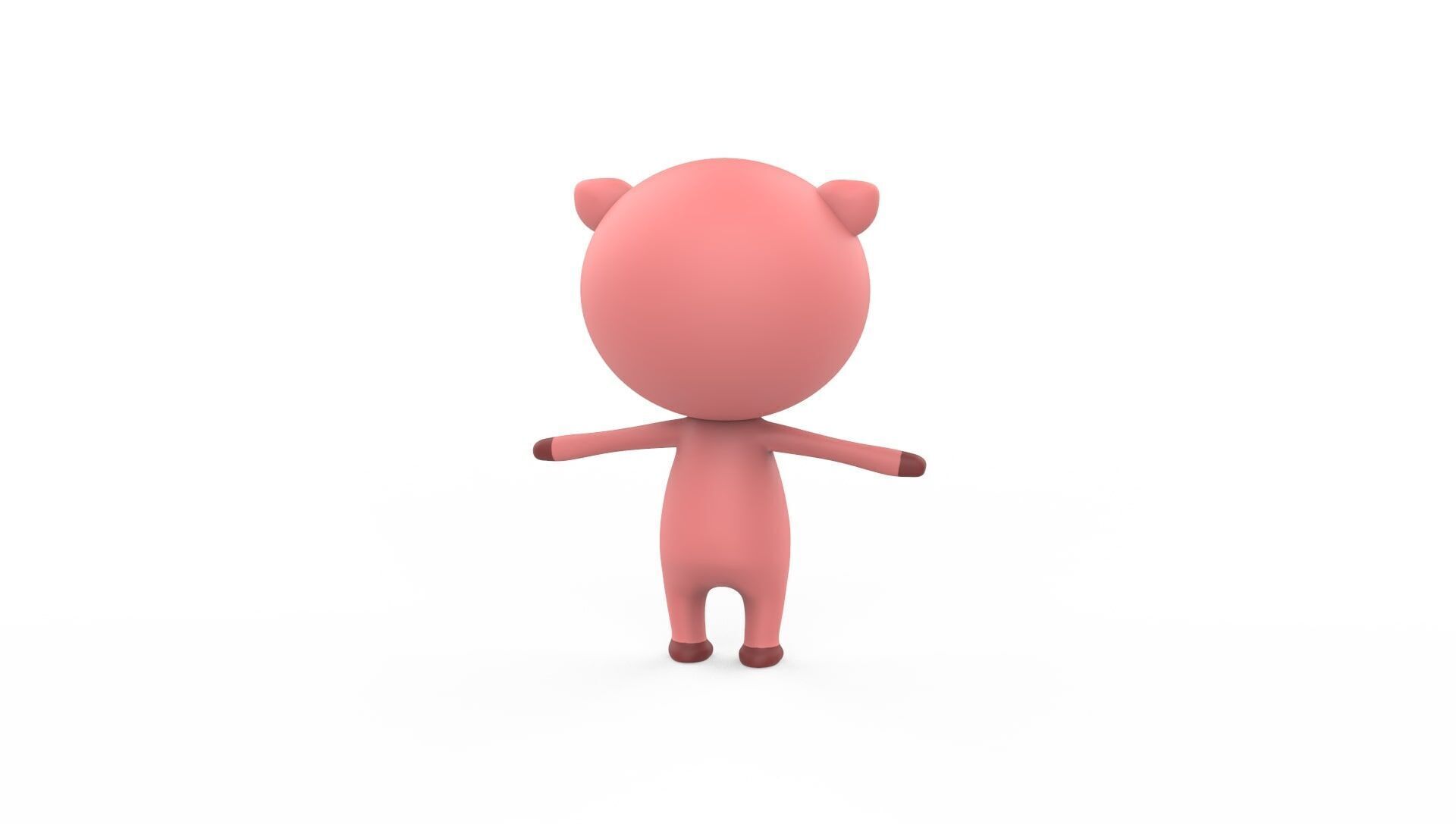 Stylized Character 001 Pig  Low-poly 3D model_8