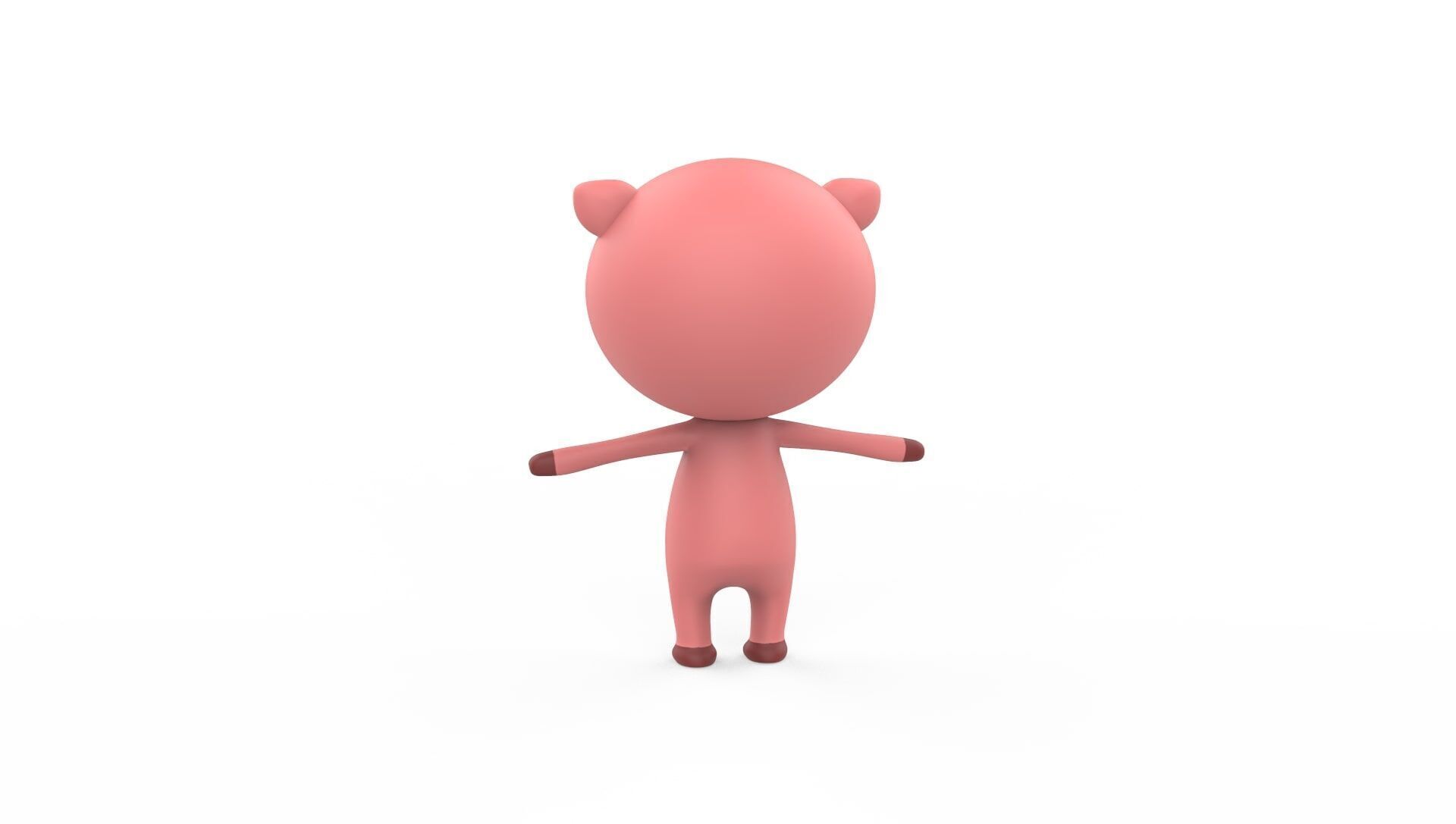 Stylized Character 001 Pig  Low-poly 3D model_7