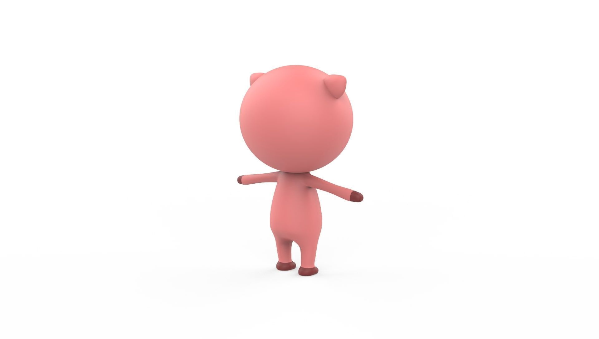 Stylized Character 001 Pig  Low-poly 3D model_10