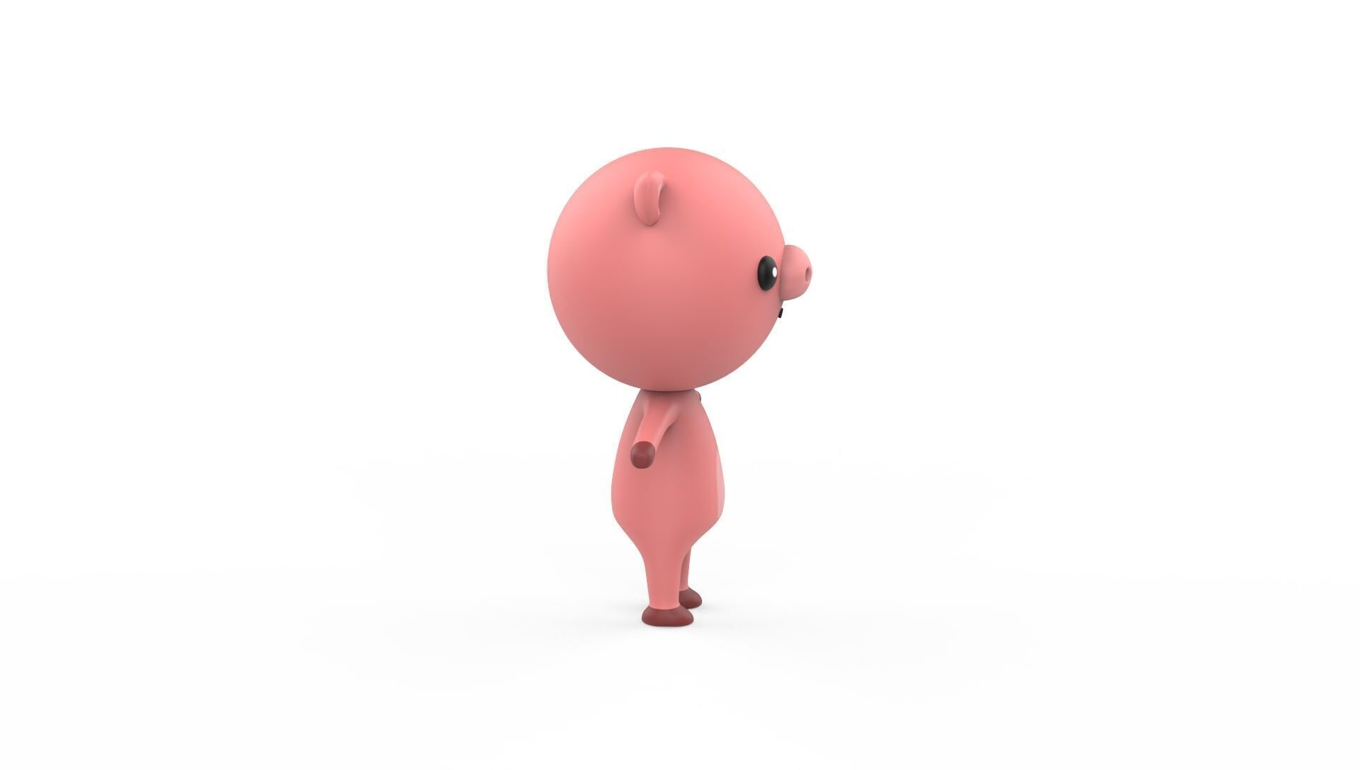 Stylized Character 001 Pig  Low-poly 3D model_12
