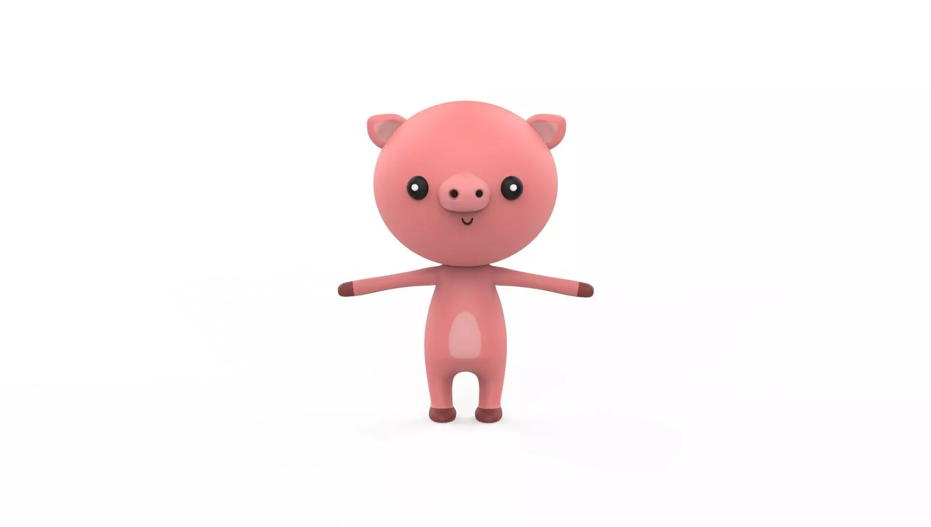 Stylized Character 001 Pig  Low-poly 3D model_0