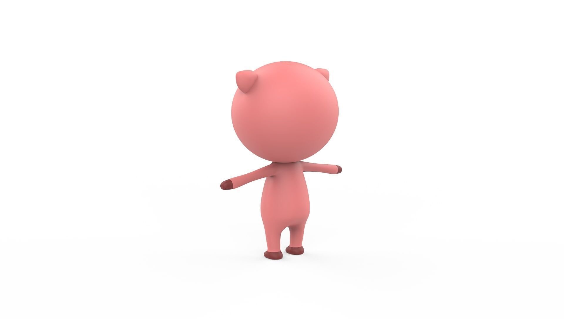 Stylized Character 001 Pig  Low-poly 3D model_6