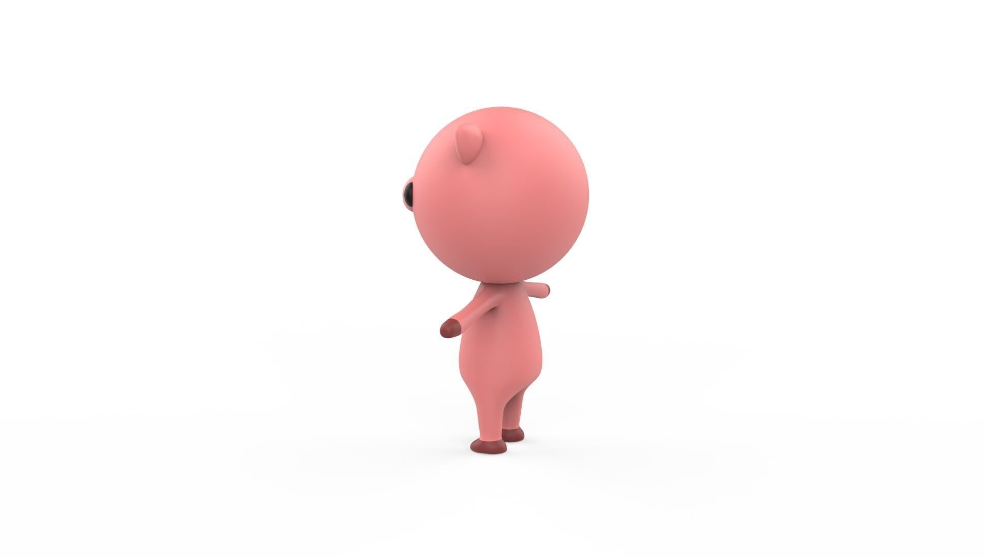 Stylized Character 001 Pig  Low-poly 3D model_5