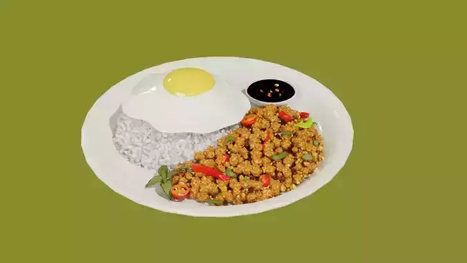 Spicy basil mince pork with fried egg