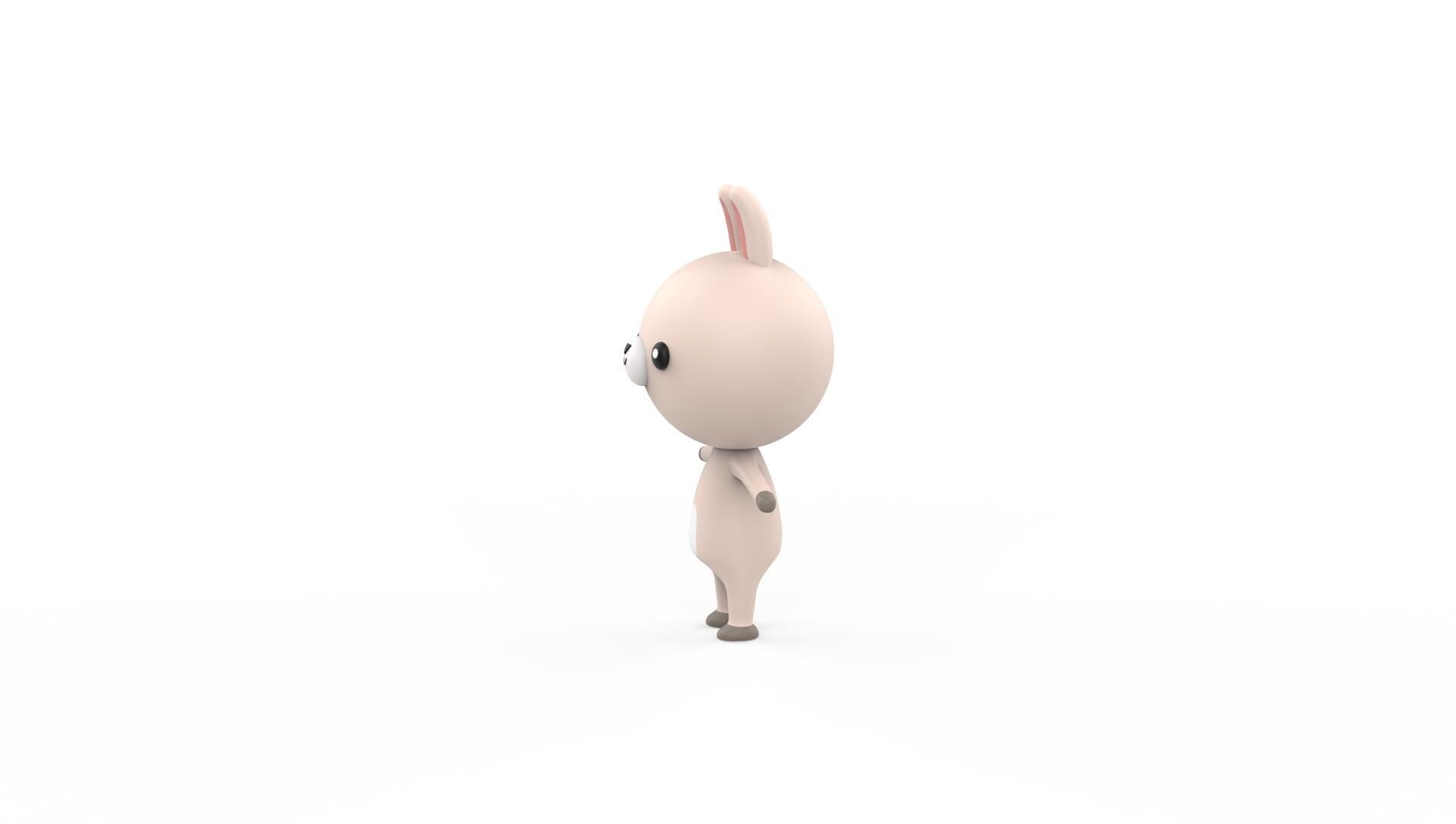 Stylized Character 001 Rabbit Low-poly 3D model_4