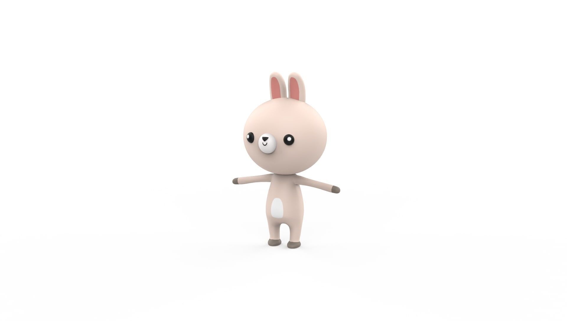 Stylized Character 001 Rabbit Low-poly 3D model_2