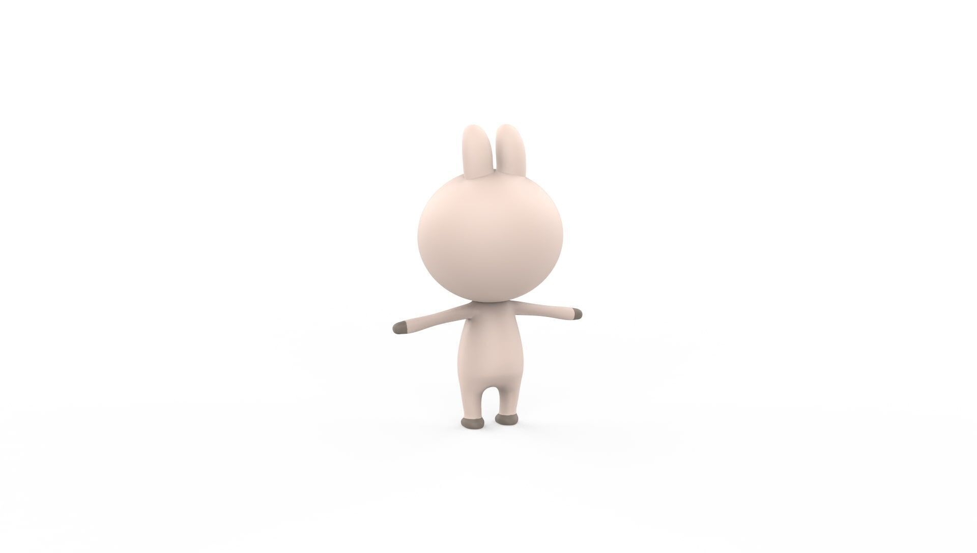 Stylized Character 001 Rabbit Low-poly 3D model_7