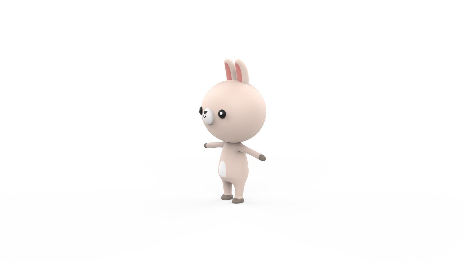 Stylized Character 001 Rabbit Low-poly 3D model_3