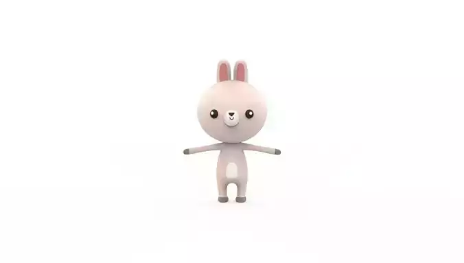 Stylized Character 001 Rabbit Low-poly 3D model