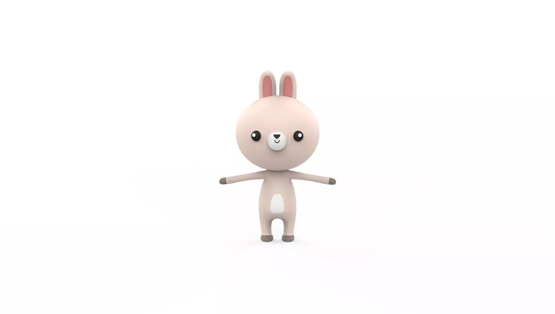Stylized Character 001 Rabbit Low-poly 3D model_0