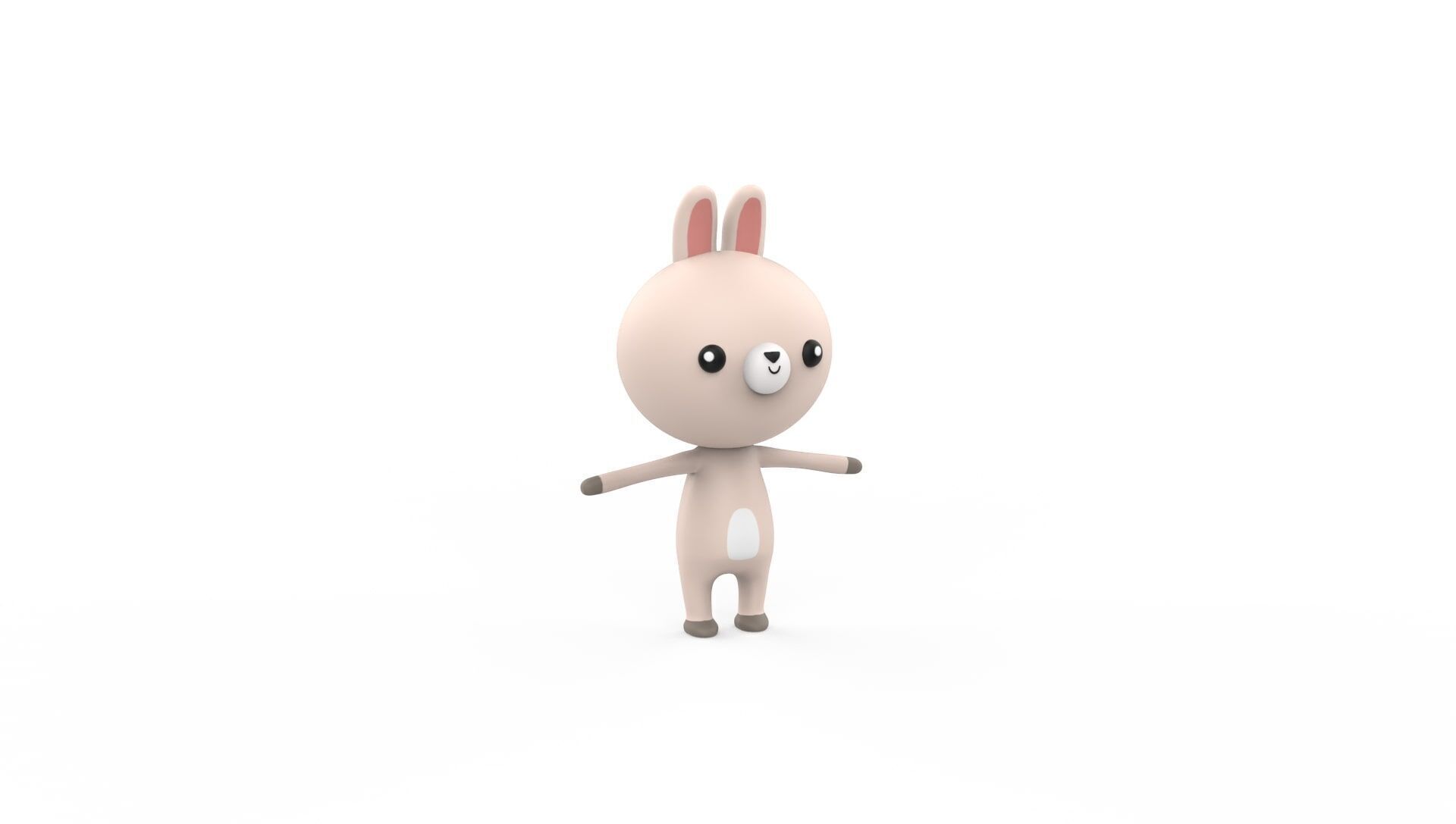 Stylized Character 001 Rabbit Low-poly 3D model_15