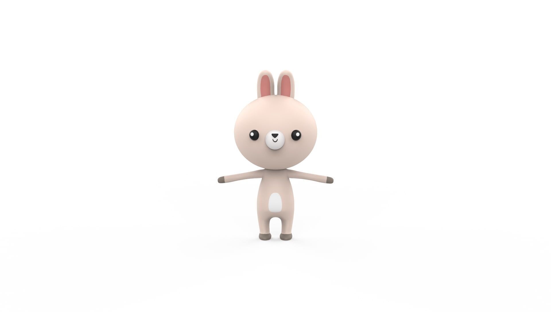 Stylized Character 001 Rabbit Low-poly 3D model_16