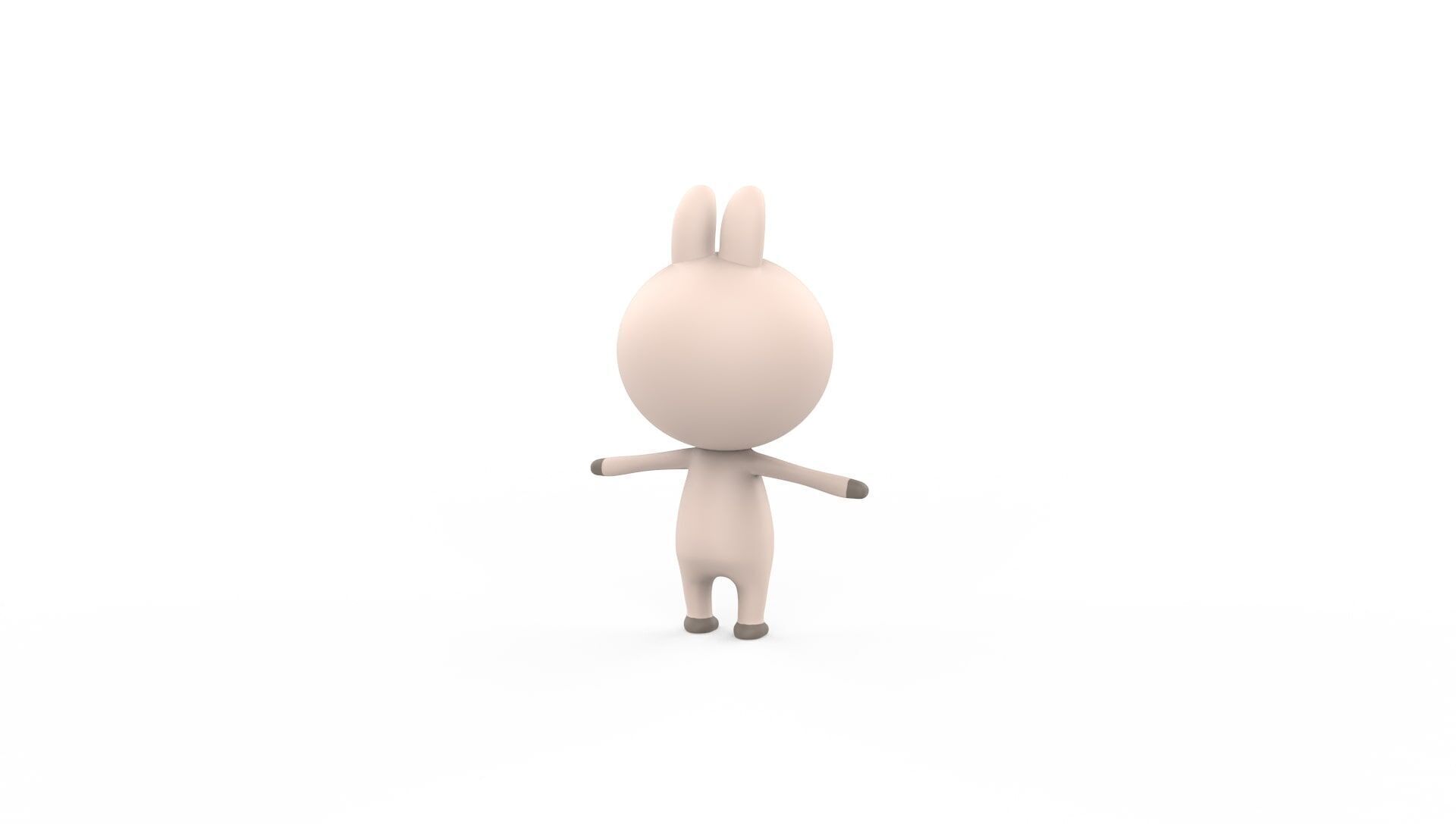 Stylized Character 001 Rabbit Low-poly 3D model_10