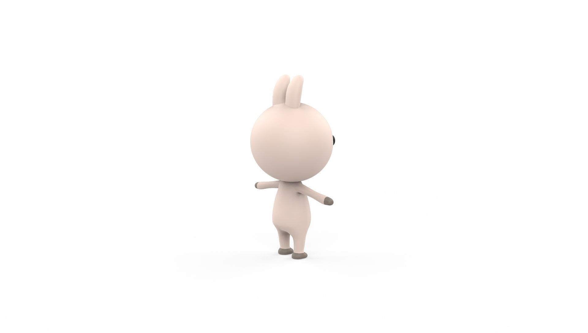 Stylized Character 001 Rabbit Low-poly 3D model_11