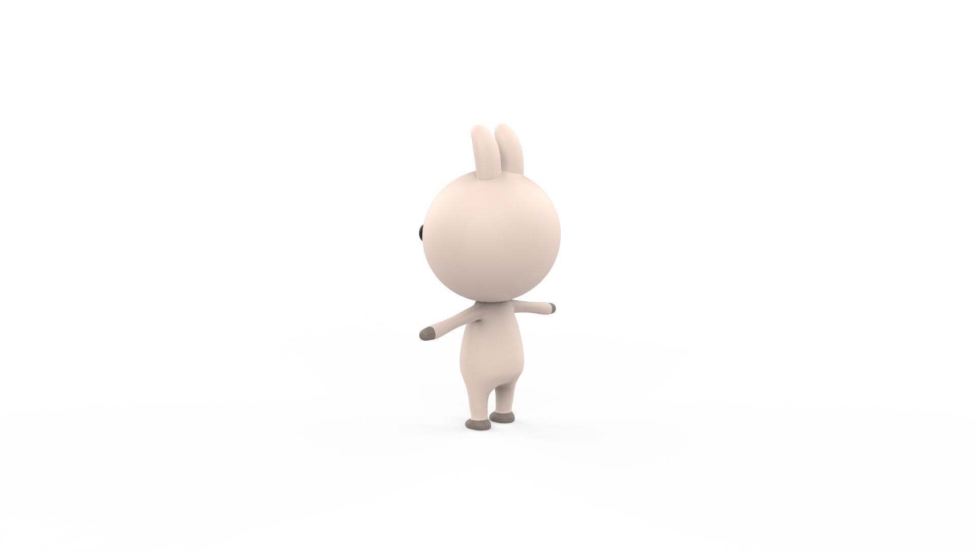 Stylized Character 001 Rabbit Low-poly 3D model_6