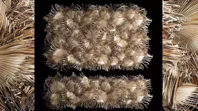 Wall decor made from dry branches of palm leaves 311