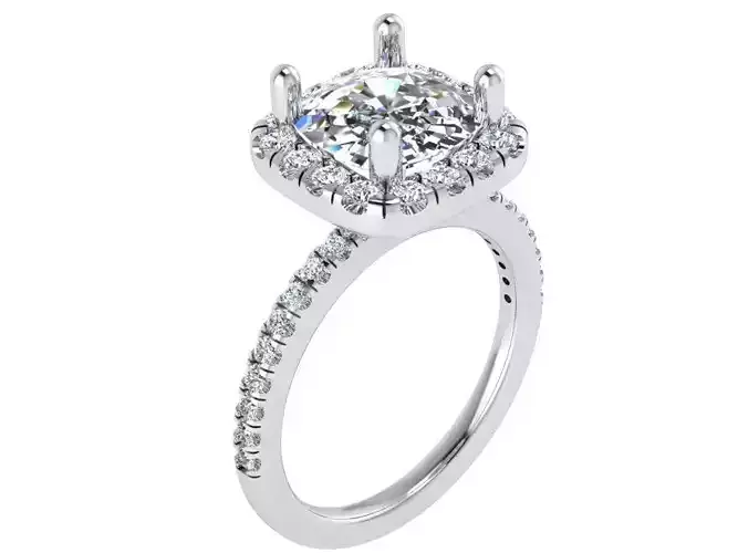 Cushion Halo Ring 1763