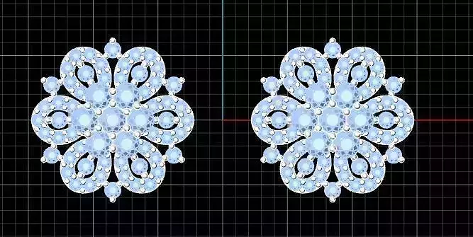van cleef earring diamond jewellery 3D print model