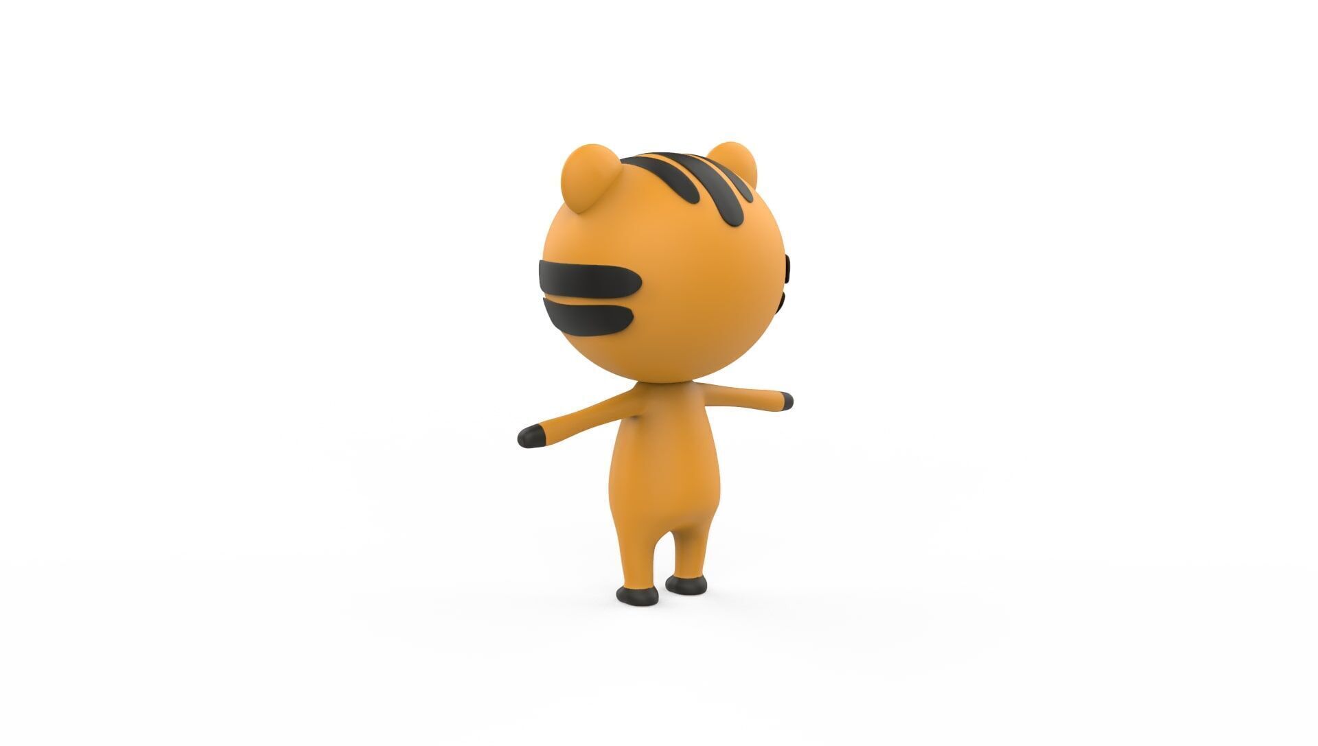 Stylized Character 001 Tiger Low-poly 3D model_6