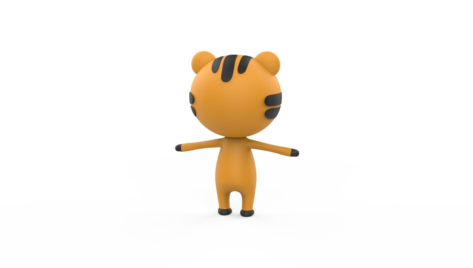 Stylized Character 001 Tiger Low-poly 3D model_8